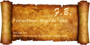 Forschner Boglárka névjegykártya